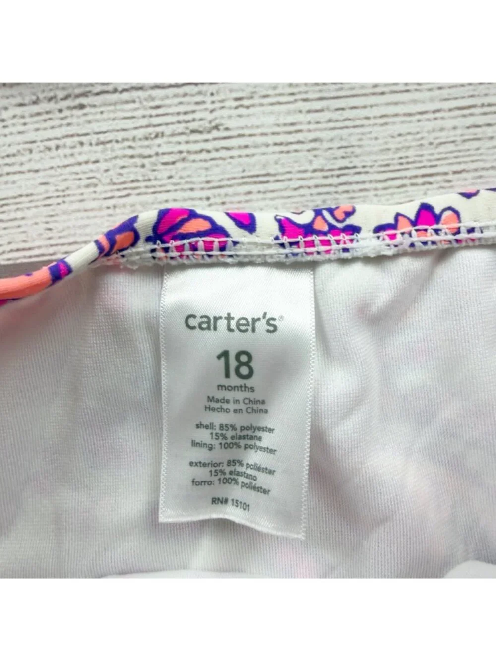 Carter's Paisley Print Two Piece Rash Guard Set Swimwear 12-18 Months